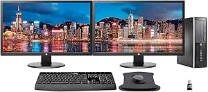HP Elite 8300 PC with Dual 24" Monitors - Renewed