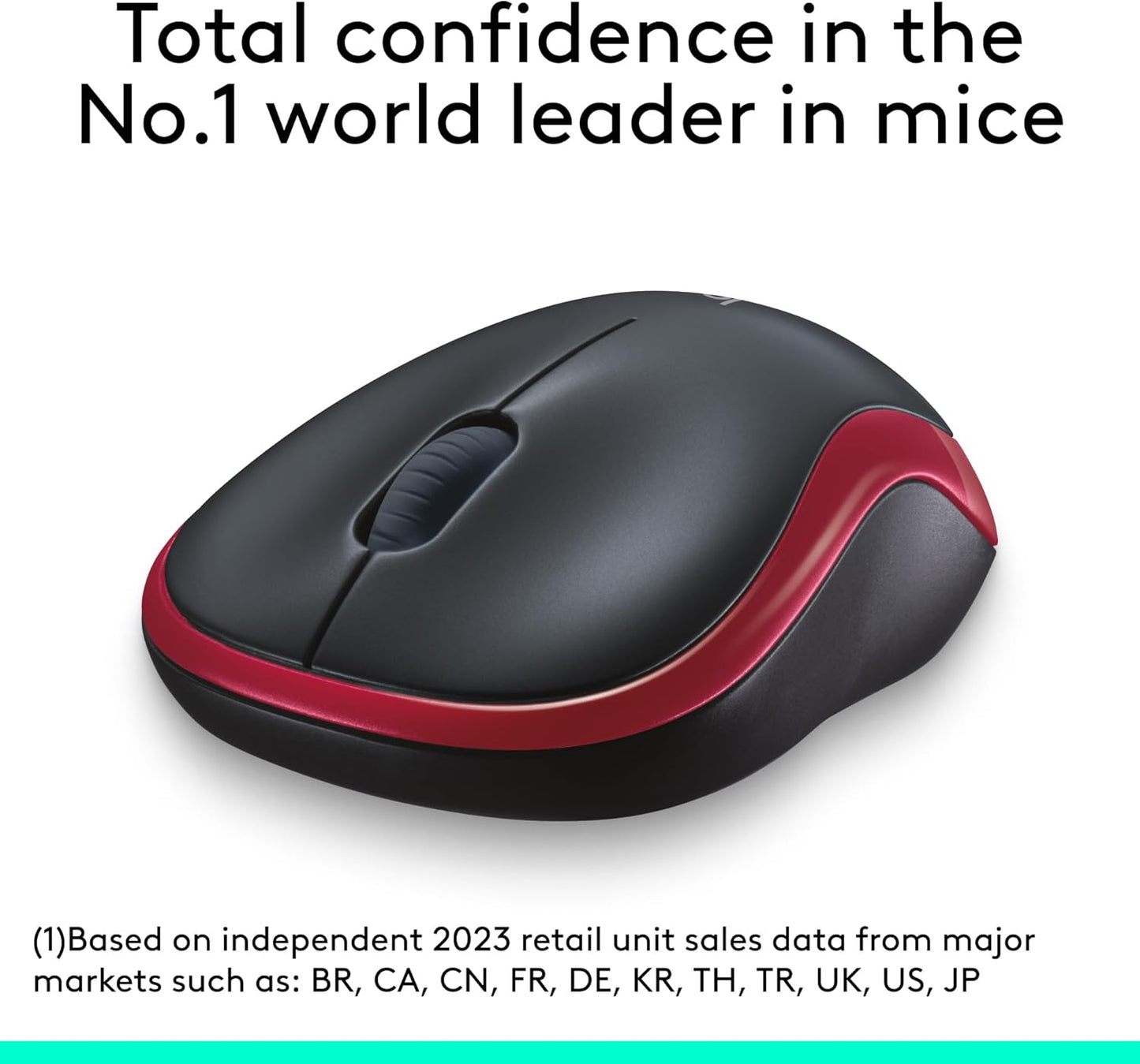 Logitech 910-003635 M185 Red Wireless Mouse