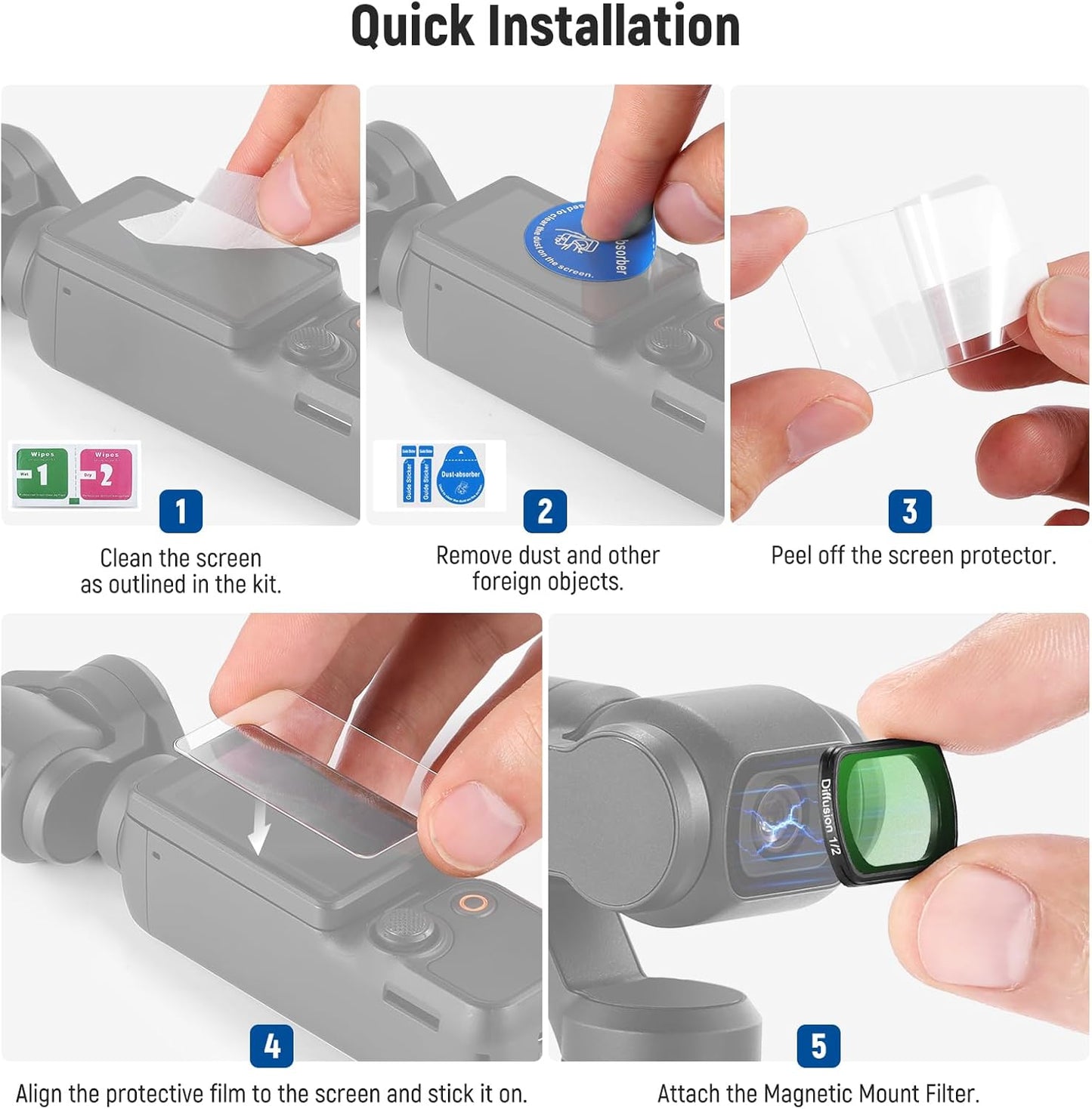 Neewer 10104810 Magnetic Black Diffusion DJI Osmo Pocket 3 Filter
