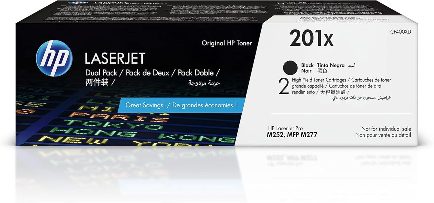 HP CF400XD 201X Black High-Yield Toner Cartridges