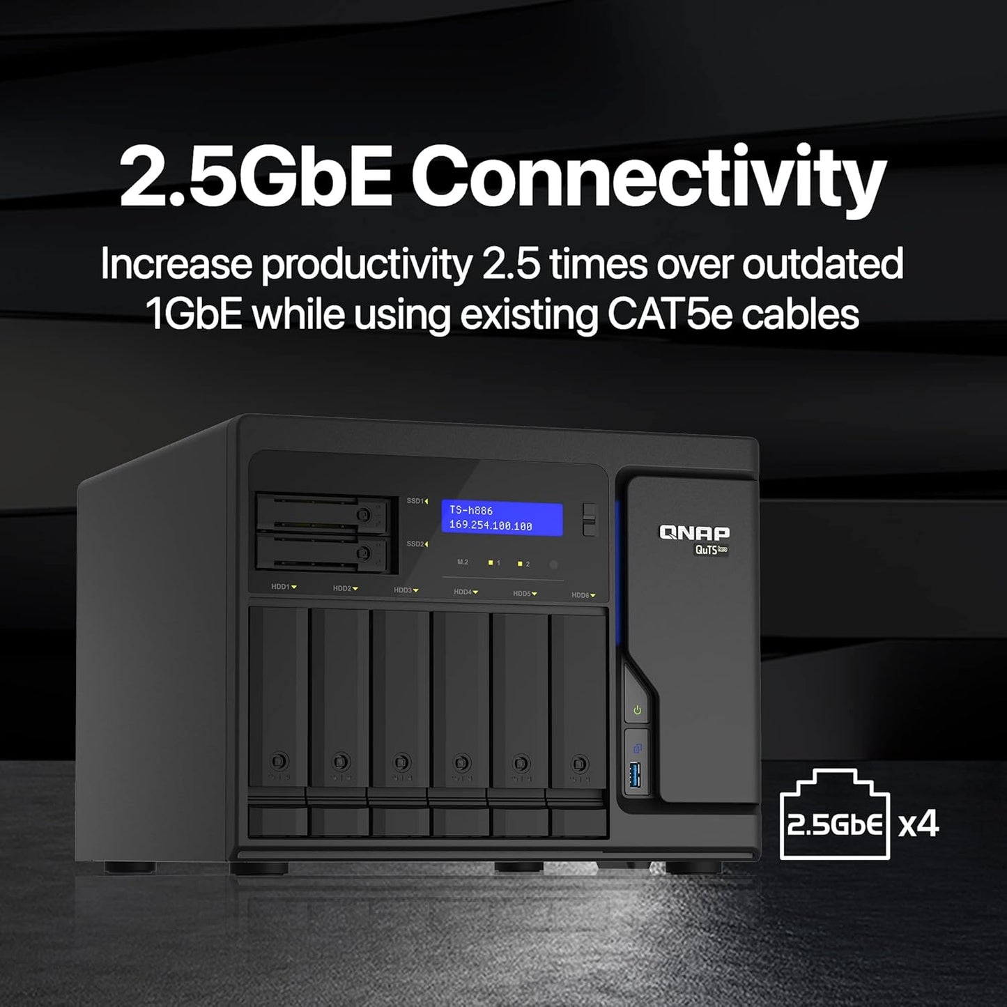 QNAP TS-h886-D1602-8G-US 8-Bay Xeon NAS 2.5GbE