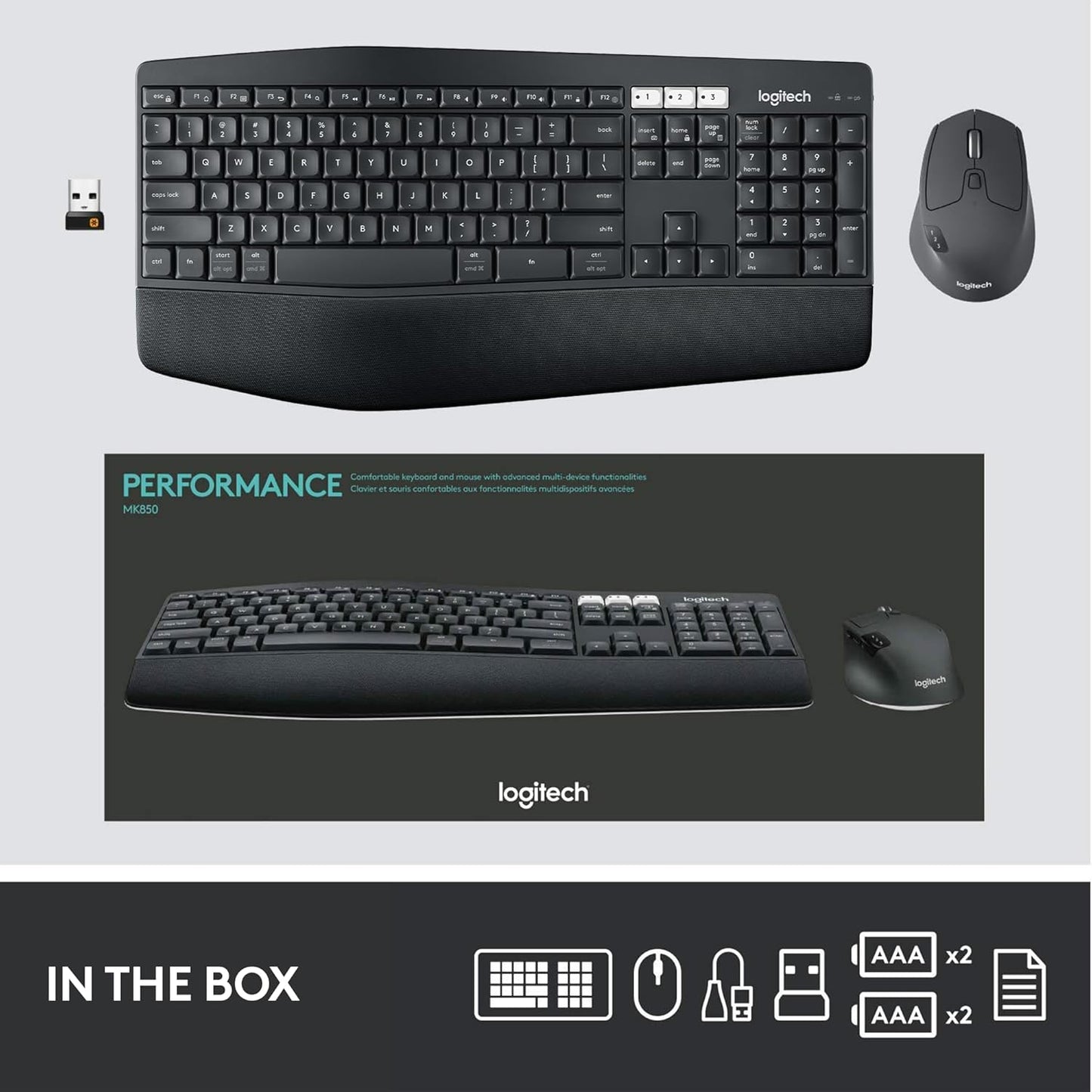 Logitech MK850 Performance Wireless Keyboard Mouse Combo