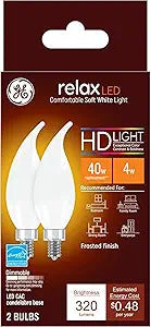 GE 31412 Relax LED 40W Soft White Decorative Bulb 2-Pack