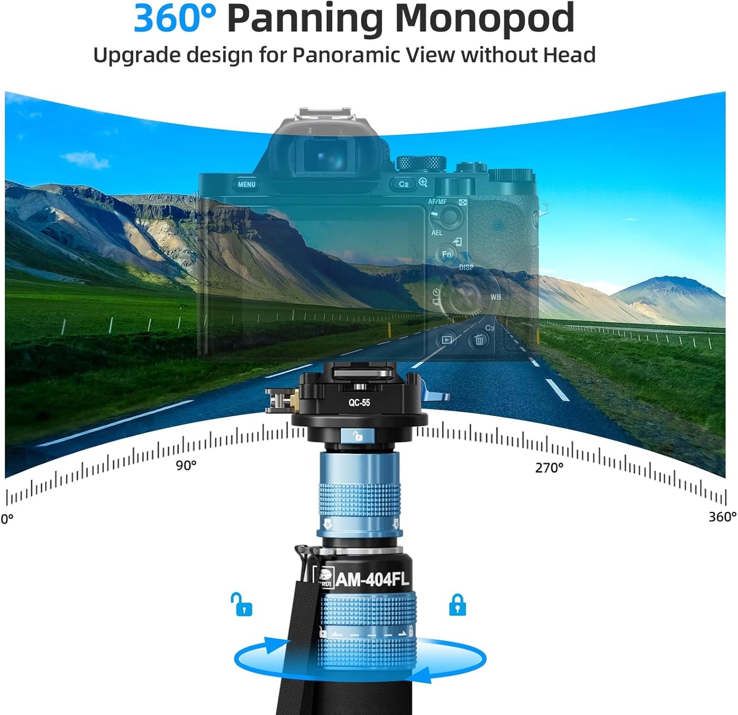 Sirui AM-404FL+QC-55 Monopod Feet Quick Release Plate