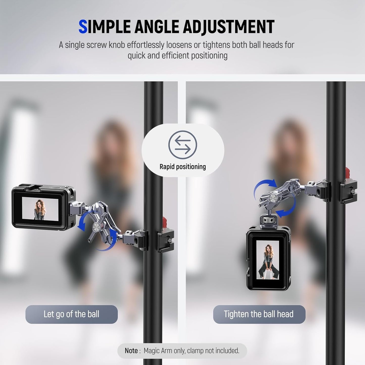 Neewer UA071 Lightweight Magic Arm with Anti-Twist Pin