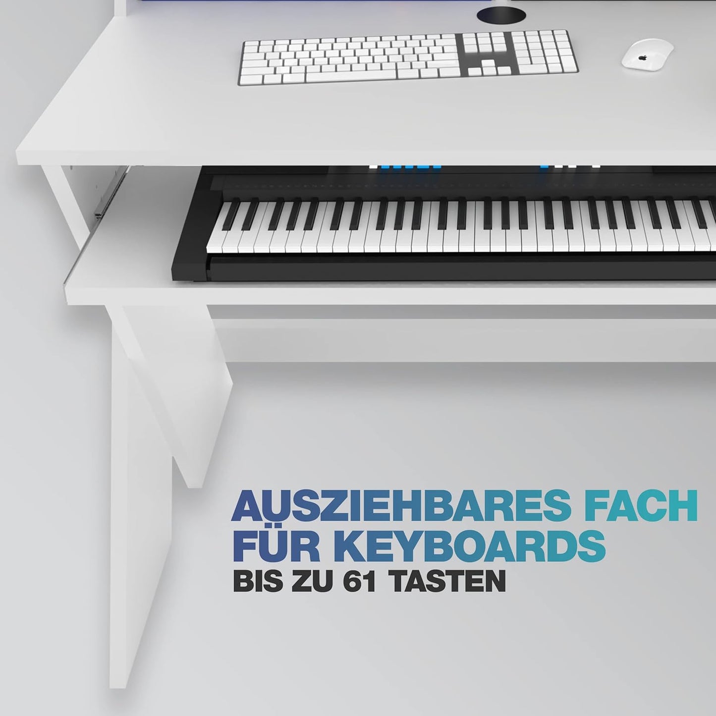 Glorious AMS-SOUND-DESK-COM-WHT Compact Studio Workstation - White