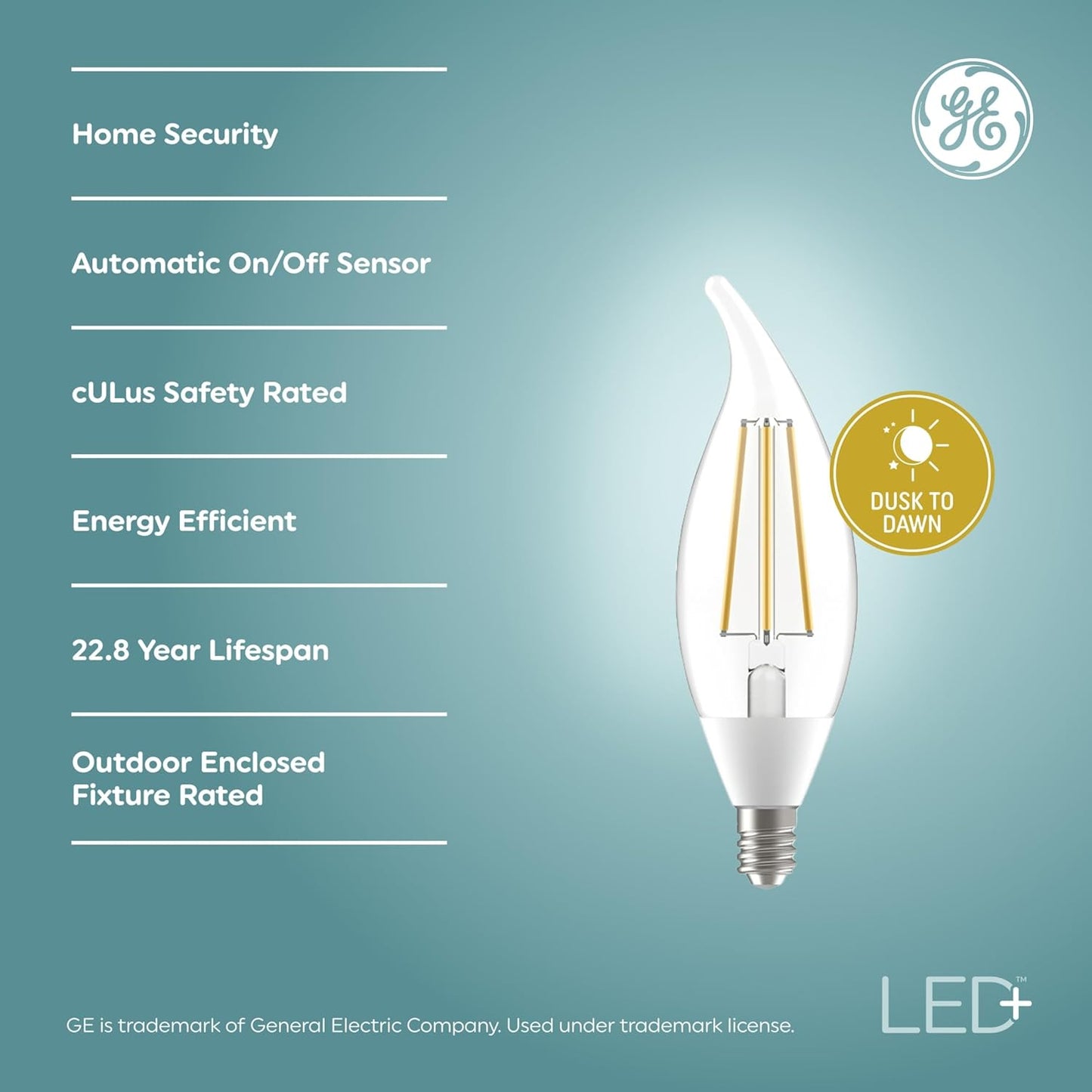 GE LED+ Dusk to Dawn E12 Candelabra Bulbs 2-Pack