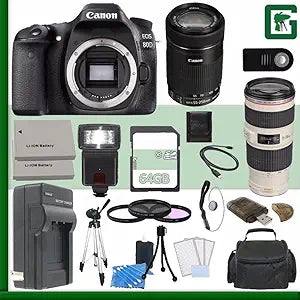 Canon EOS 80D DSLR Camera with 55-250mm & 70-200mm Lenses — main product image