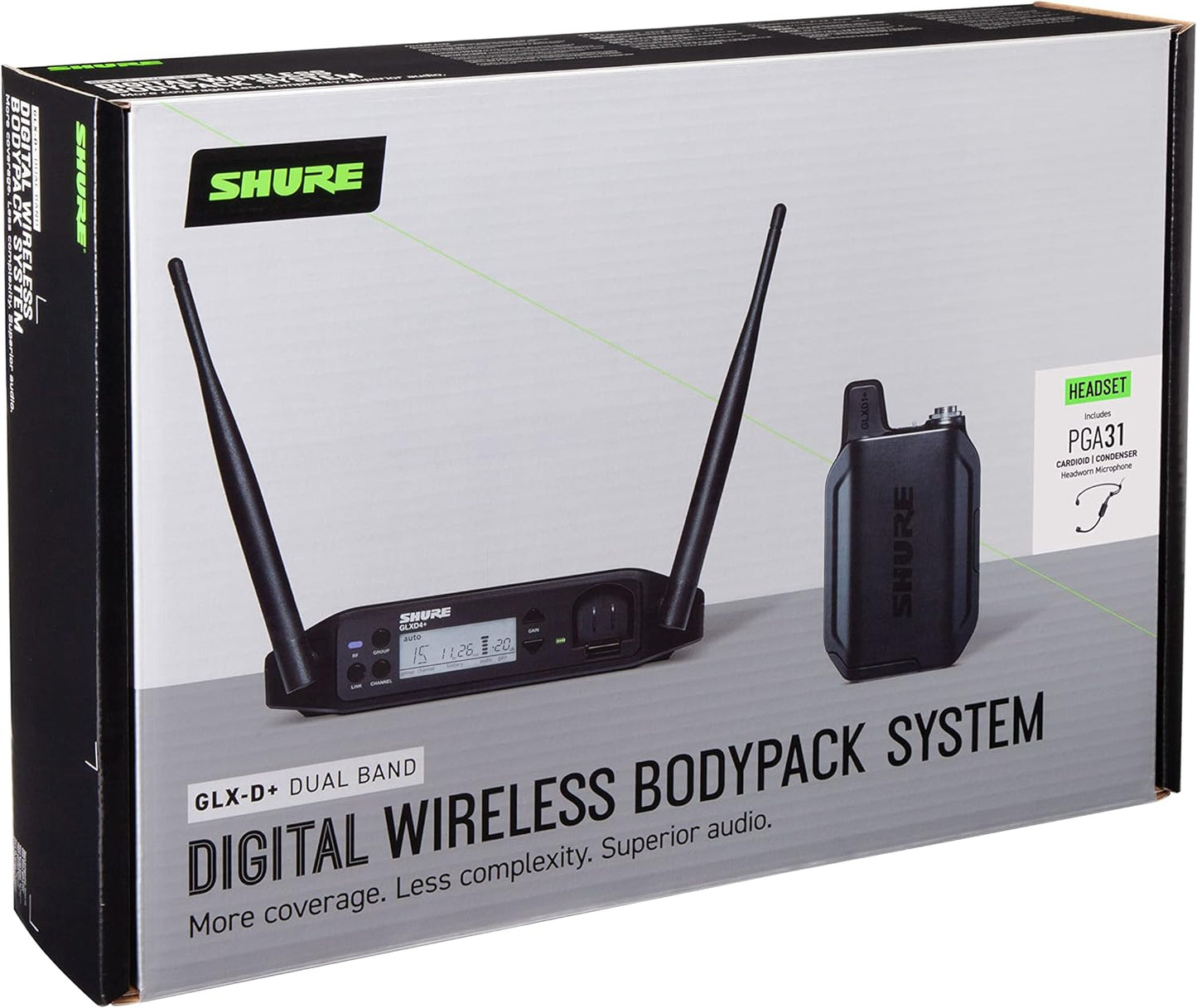 Shure GLXD14+/PGA31 Digital Wireless Headset Microphone System