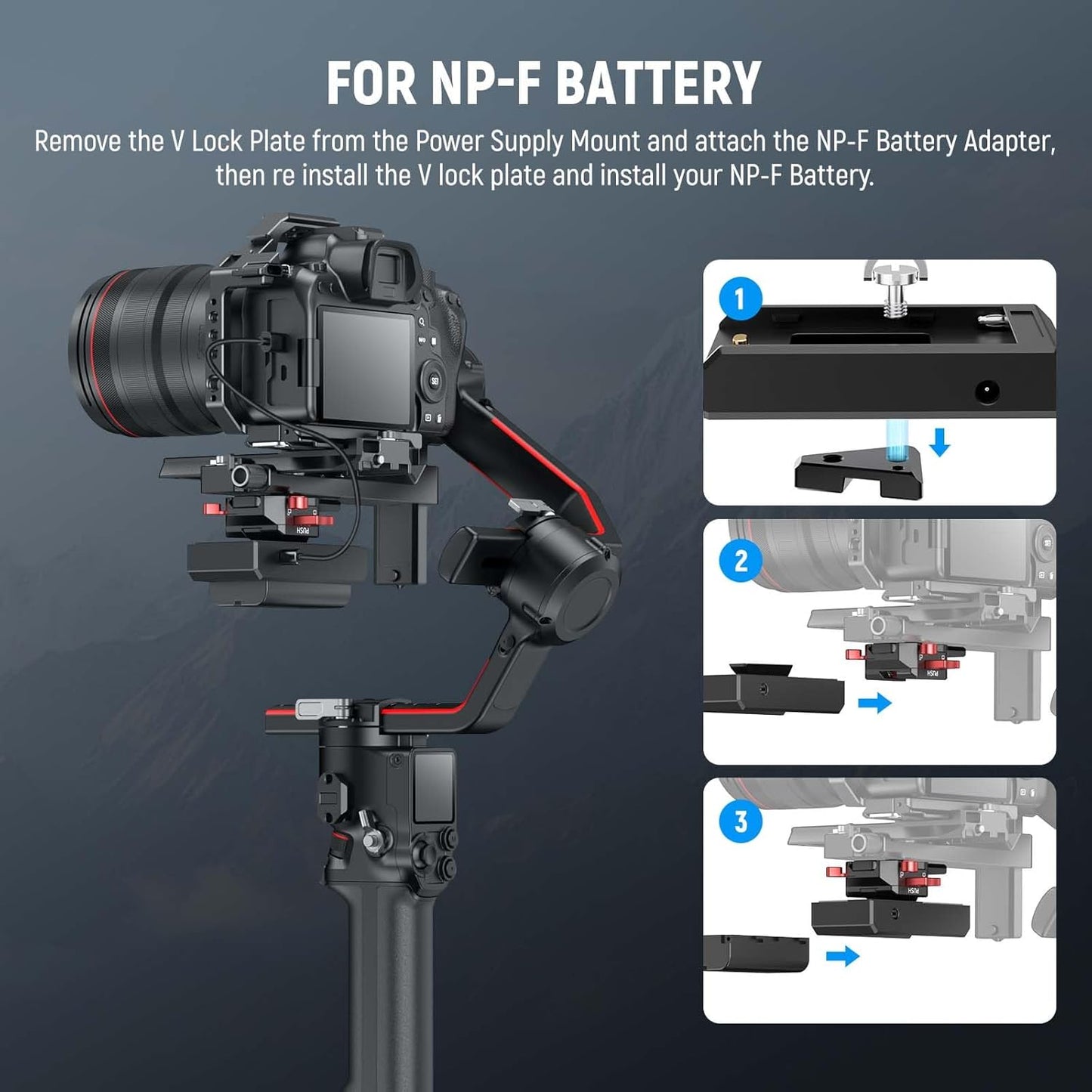 Neewer 10103281 Mini V Mount Battery Plate Gimbal