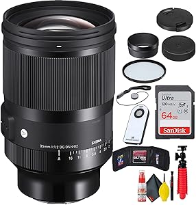 Sigma 341965 35mm f/1.2 Sony E-Mount Lens Bundle