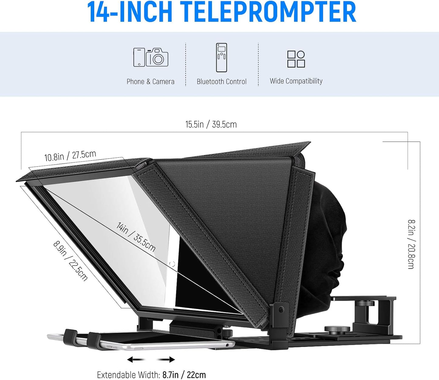 Neewer 10101278 Aluminum Teleprompter with Remote Control