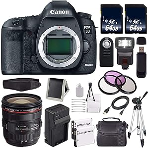 Canon 5D III Digital Camera EF 24-70mm Lens Bundle