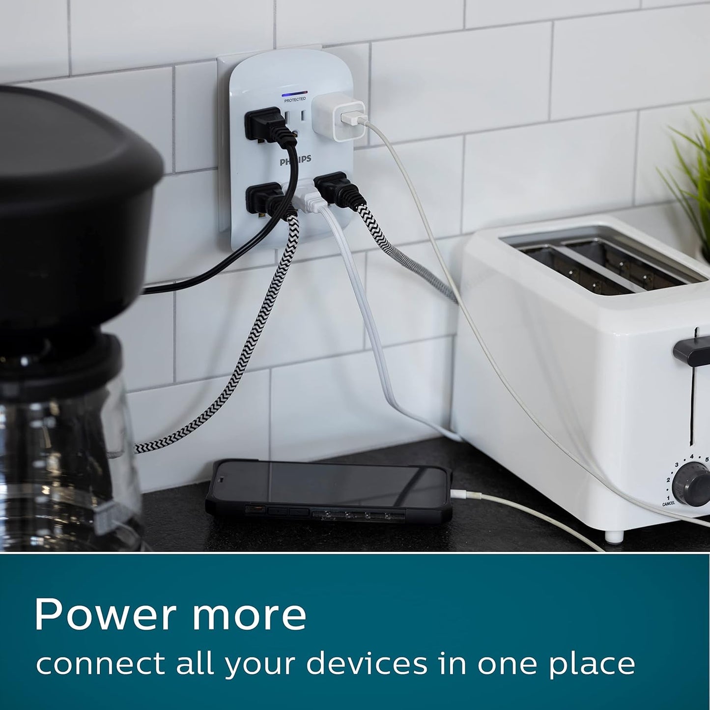 Philips SPP3466WA/37 Surge Protector, 6 Outlet - 2 Pack