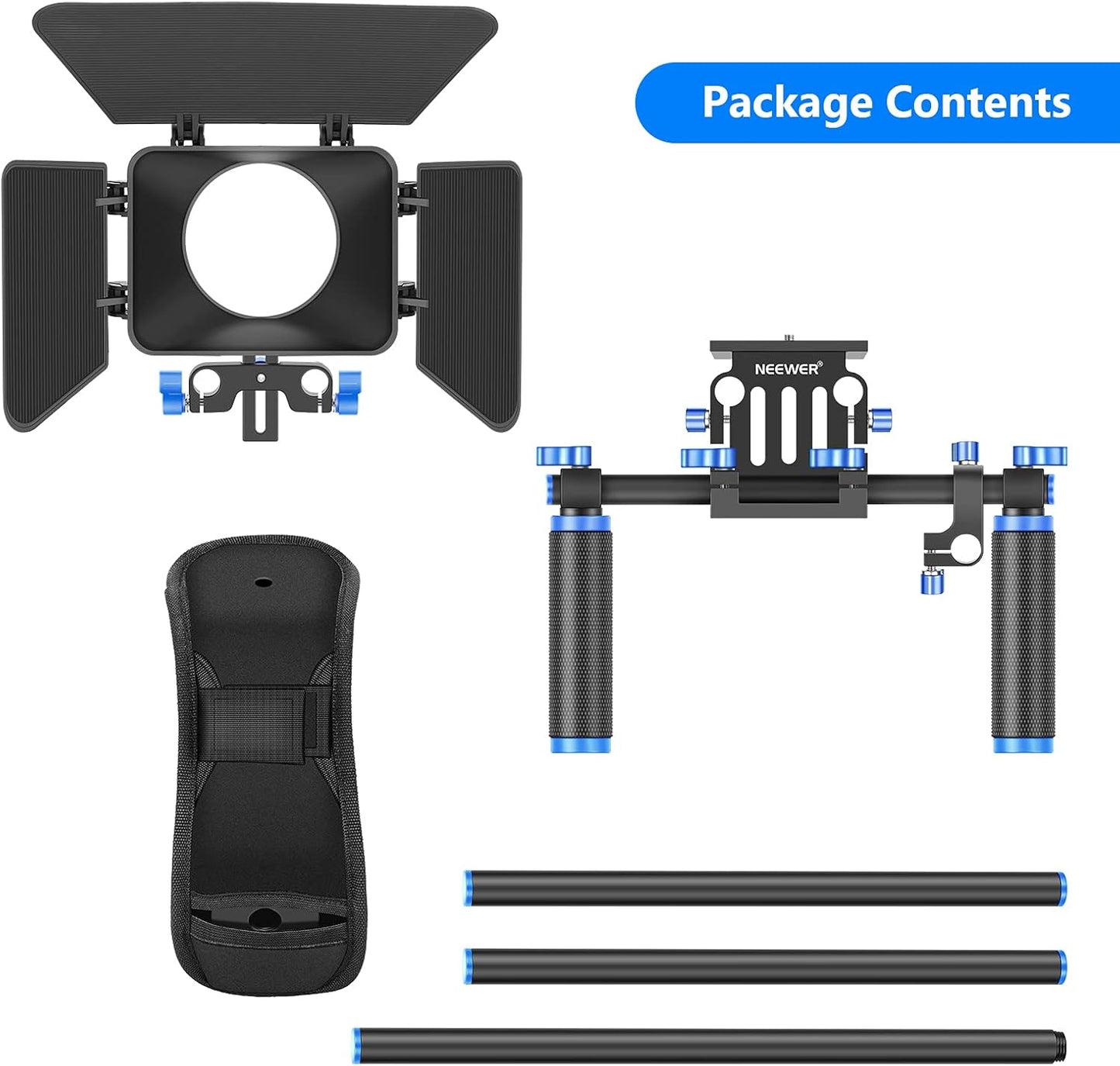 Neewer Camera Shoulder Rig Video Film Making System Kit Blue