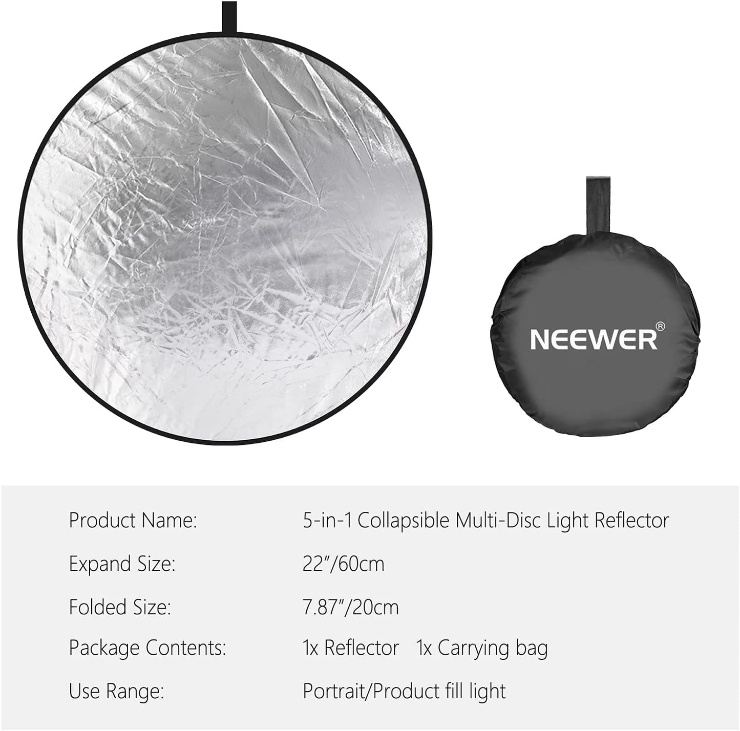 Neewer 10000675@@1 5-in-1 Collapsible Light Reflector