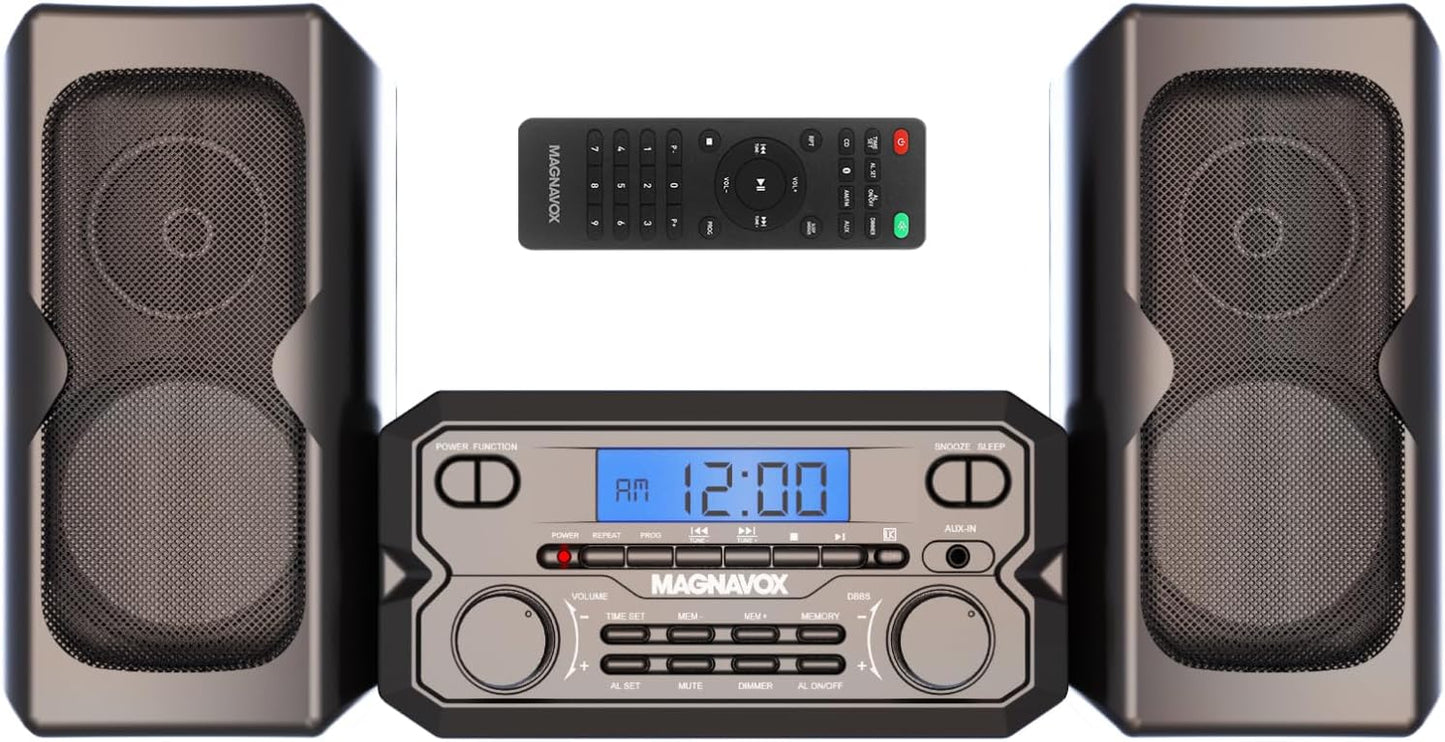 Magnavox MM435M-BK Compact CD Shelf System with Bluetooth