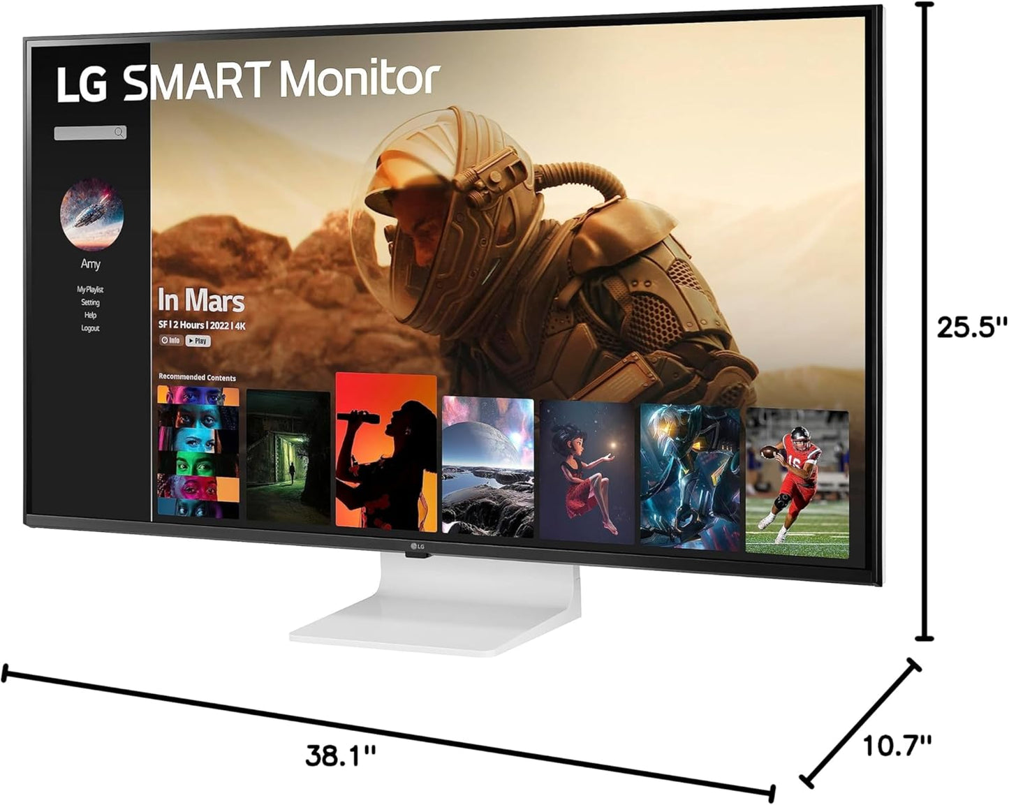 LG 43SQ700S-W.AUS 43" 4K UHD webOS Smart Monitor