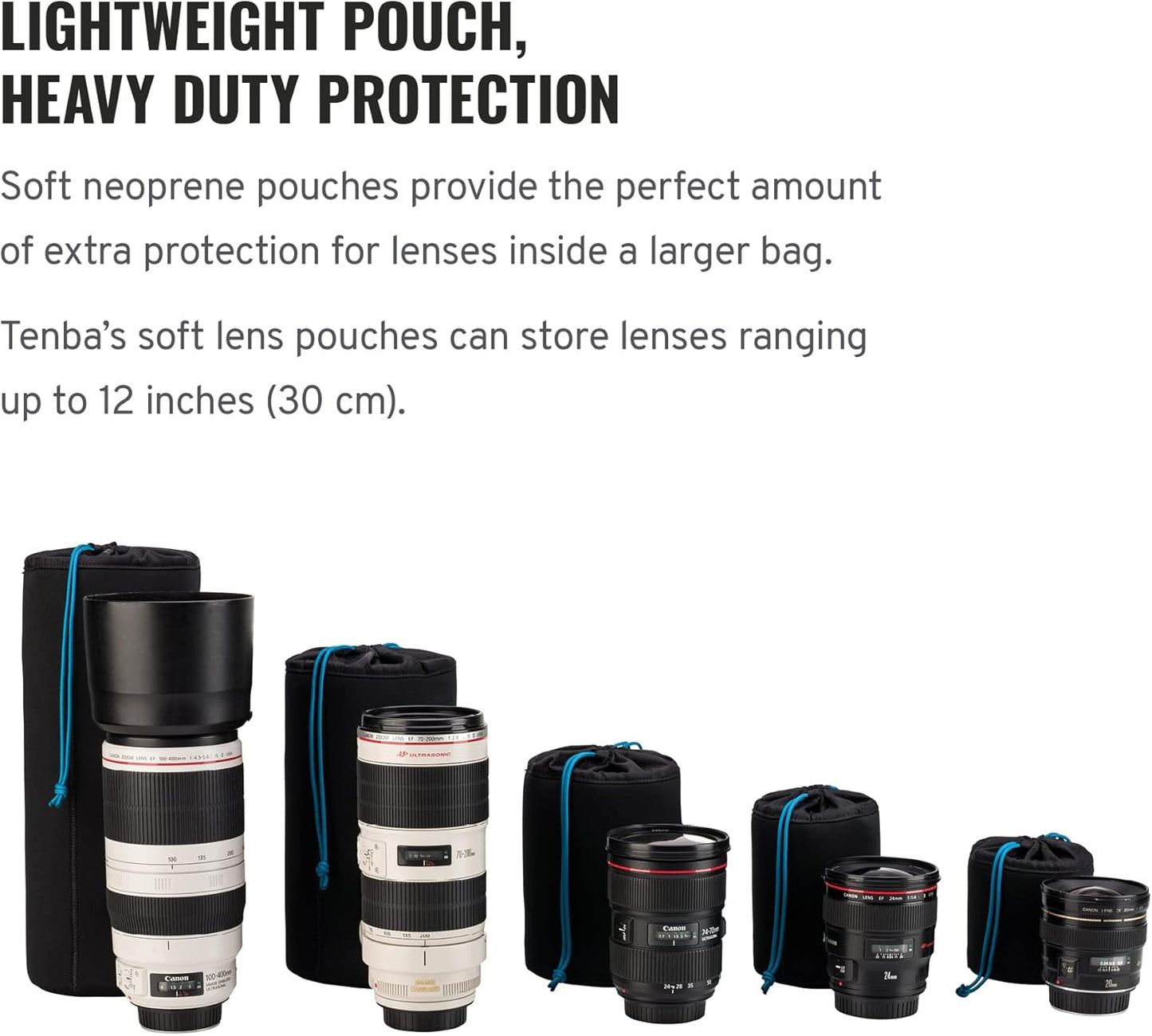 Tenba 636-355 Soft Lens Pouch 12x5 - Camera Protection