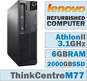 Lenovo ThinkCentre M77 SFF Desktop - Athlon, 6GB, 2TB SSD