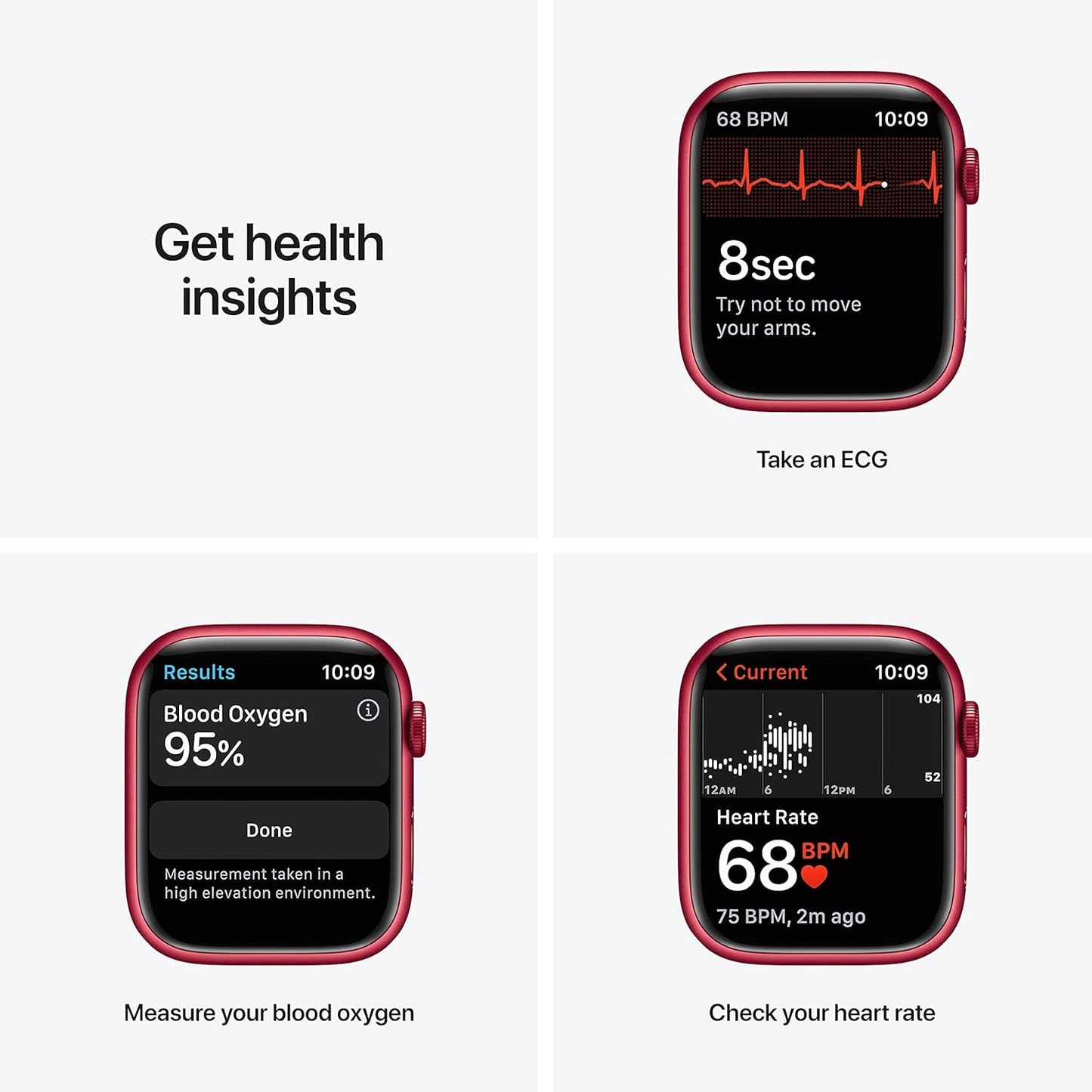 Apple Series 7 Watch (GPS, 45mm) Red Aluminum (Renewed)
