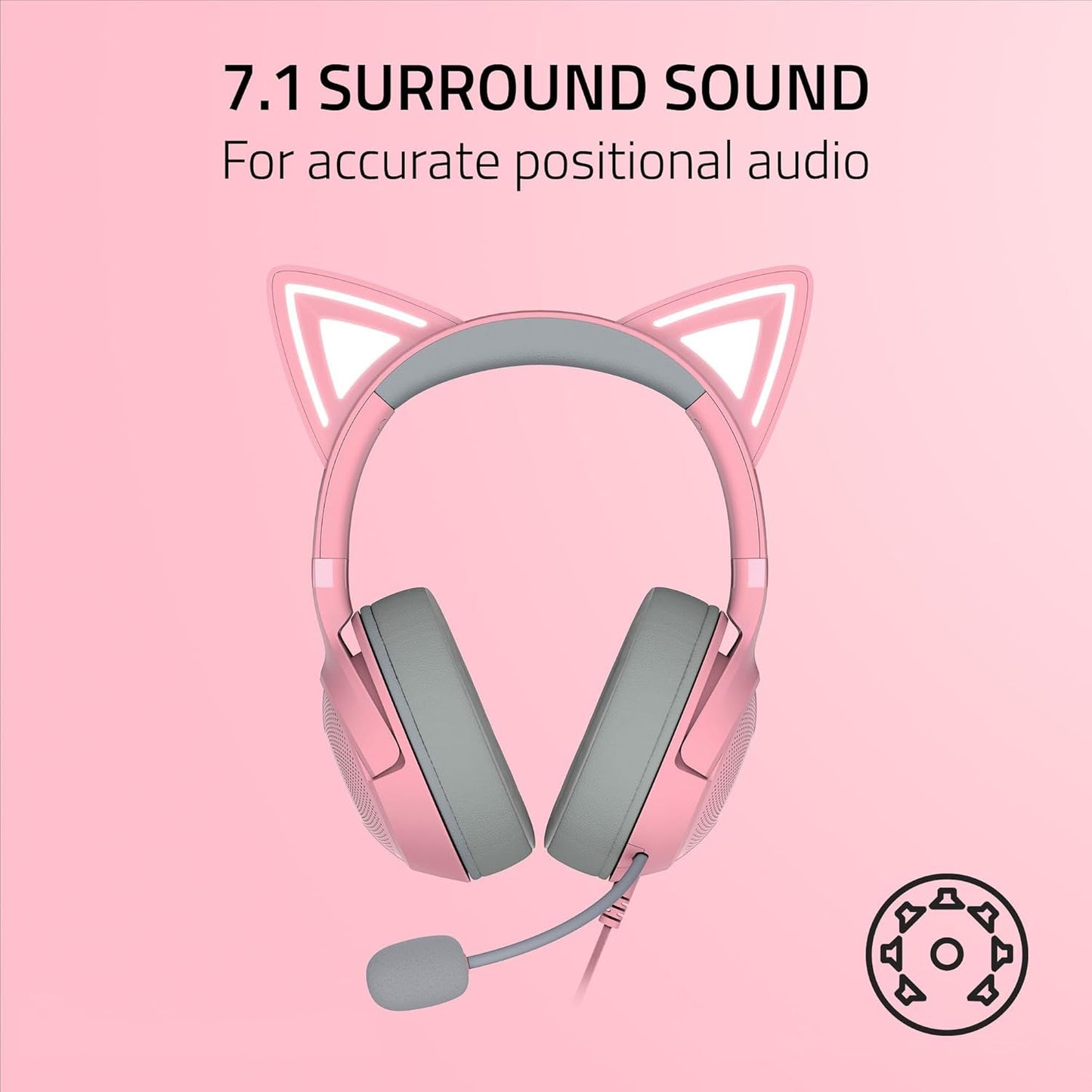 Razer RZ04-04730100-R3U1 Kraken Kitty V2: Pink RGB Headset