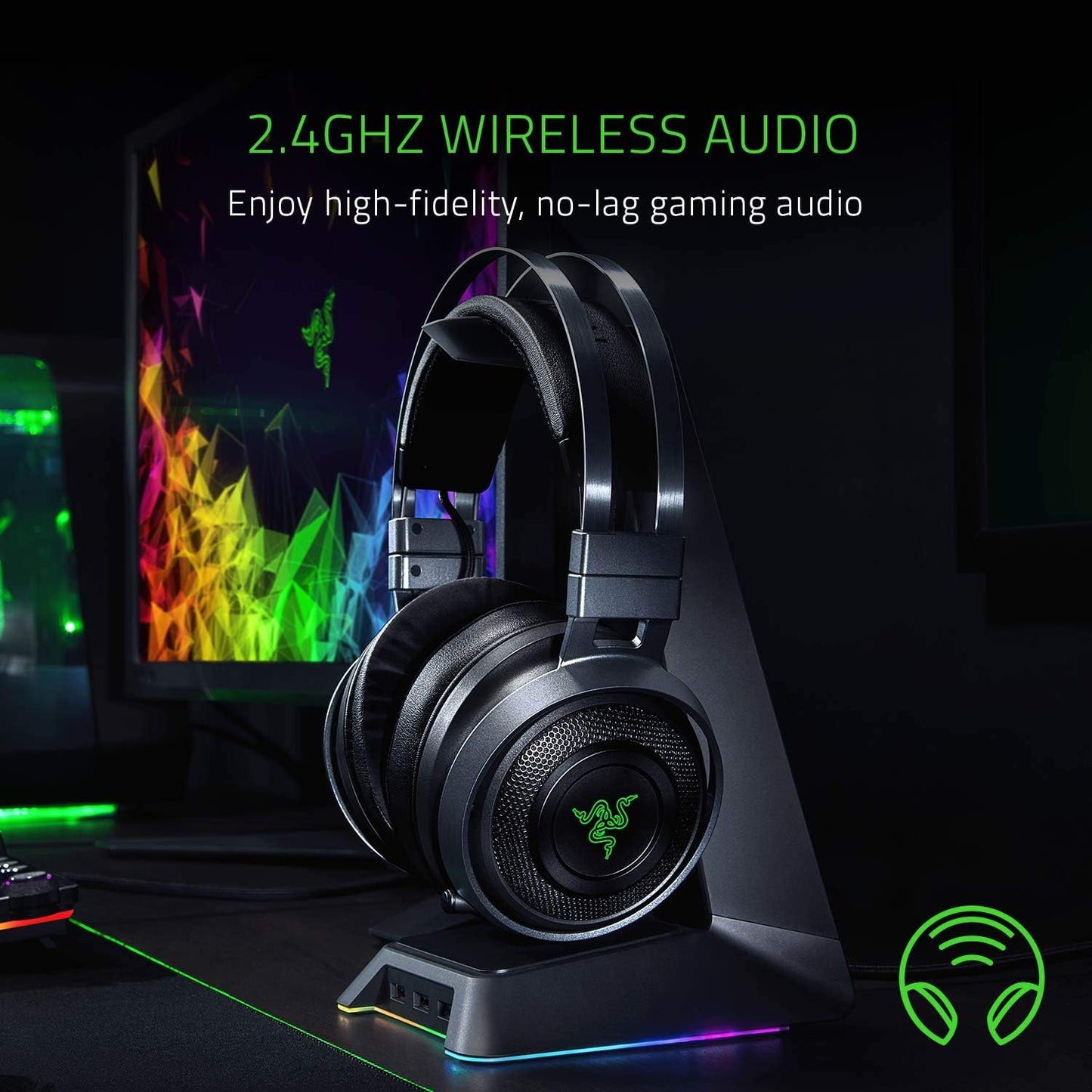 Razer RZ04-02670100-R3U1 Nari Ultimate Headset: THX, Haptic Feedback