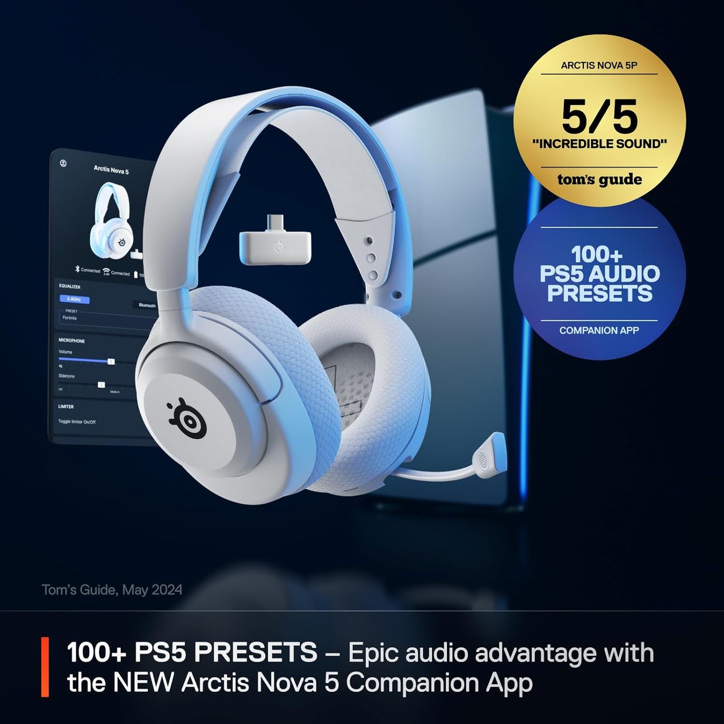 SteelSeries 61674 Arctis Nova 5P Wireless Gaming Headset - White