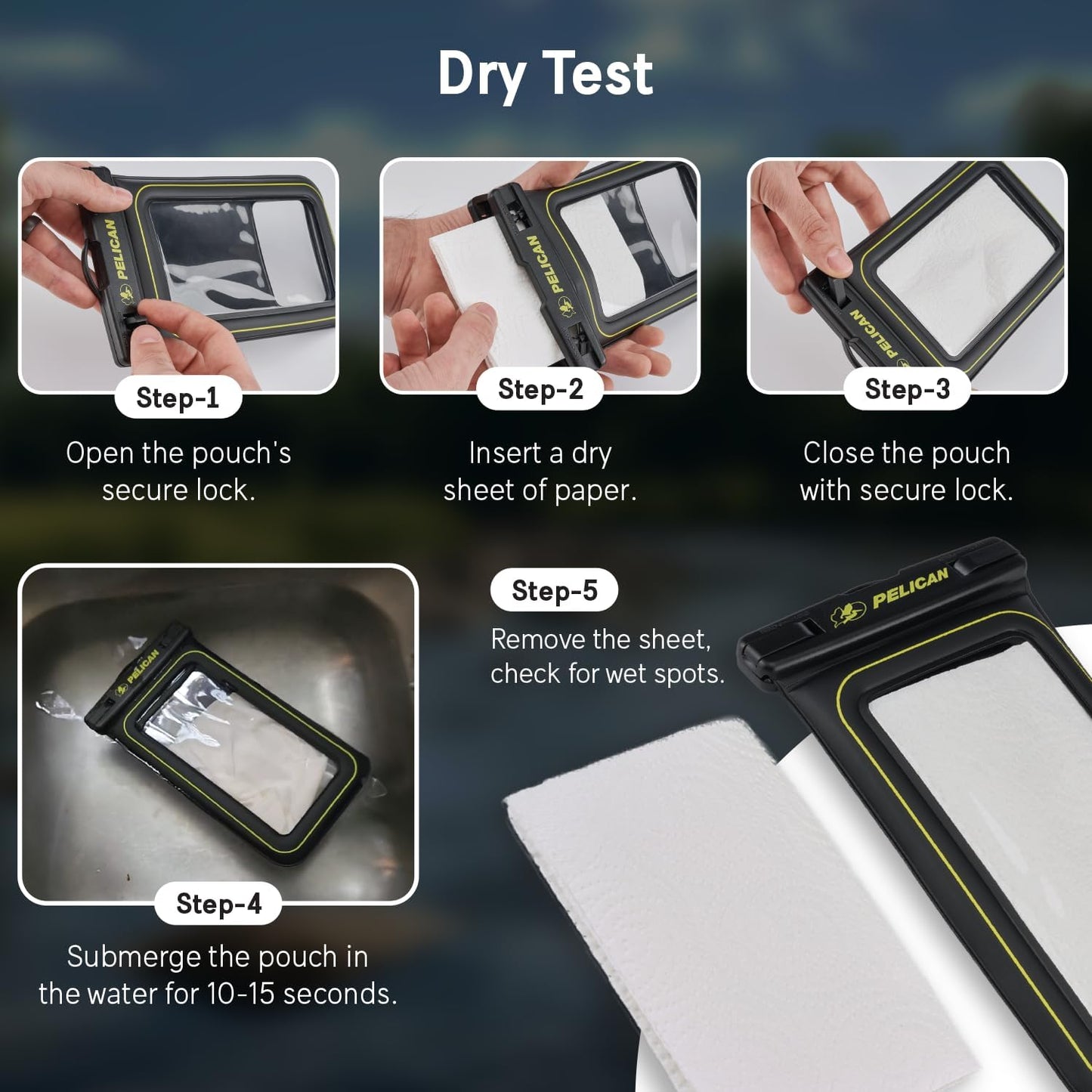 Pelican PP048884 2-Pack Waterproof Phone Pouch Floating Case