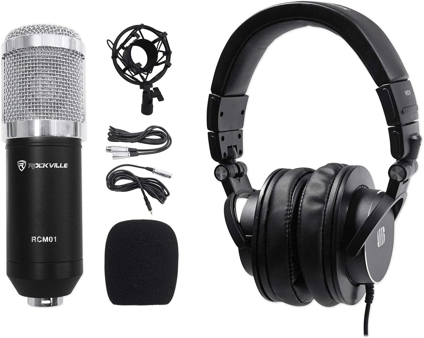 PreSonus HD9+RCM01 Studio Headphones Microphone Recording Bundle