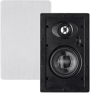 Monoprice 113617 Alpha In-Wall Speakers 4 Inch Carbon Fiber