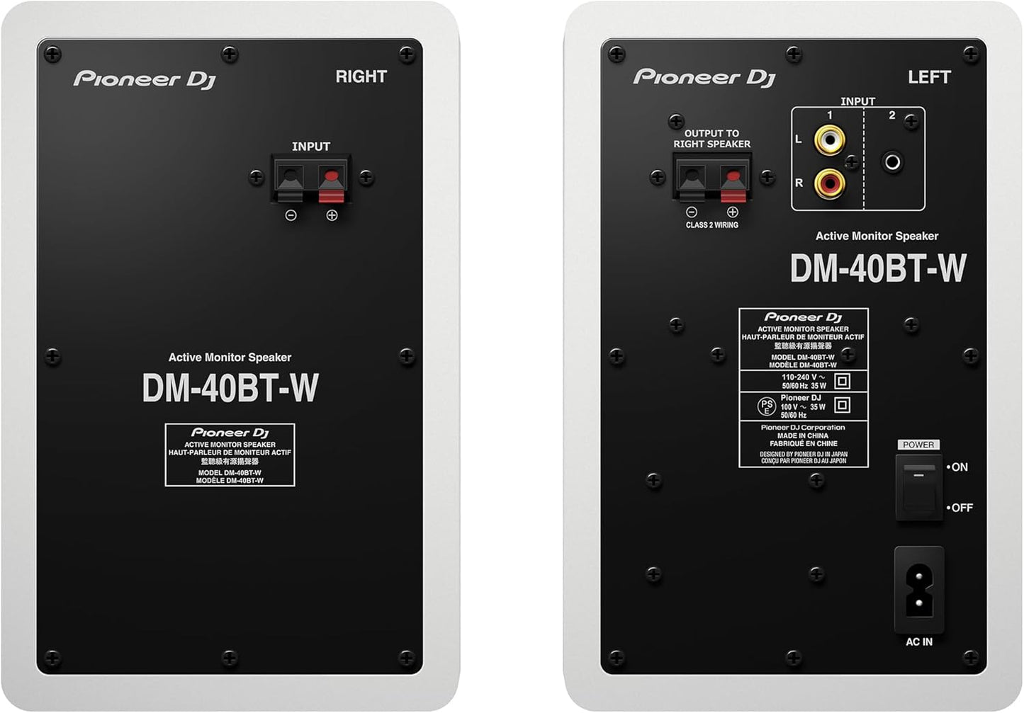 Pioneer DJ DM40BTW Bluetooth Desktop Monitor Speakers - White