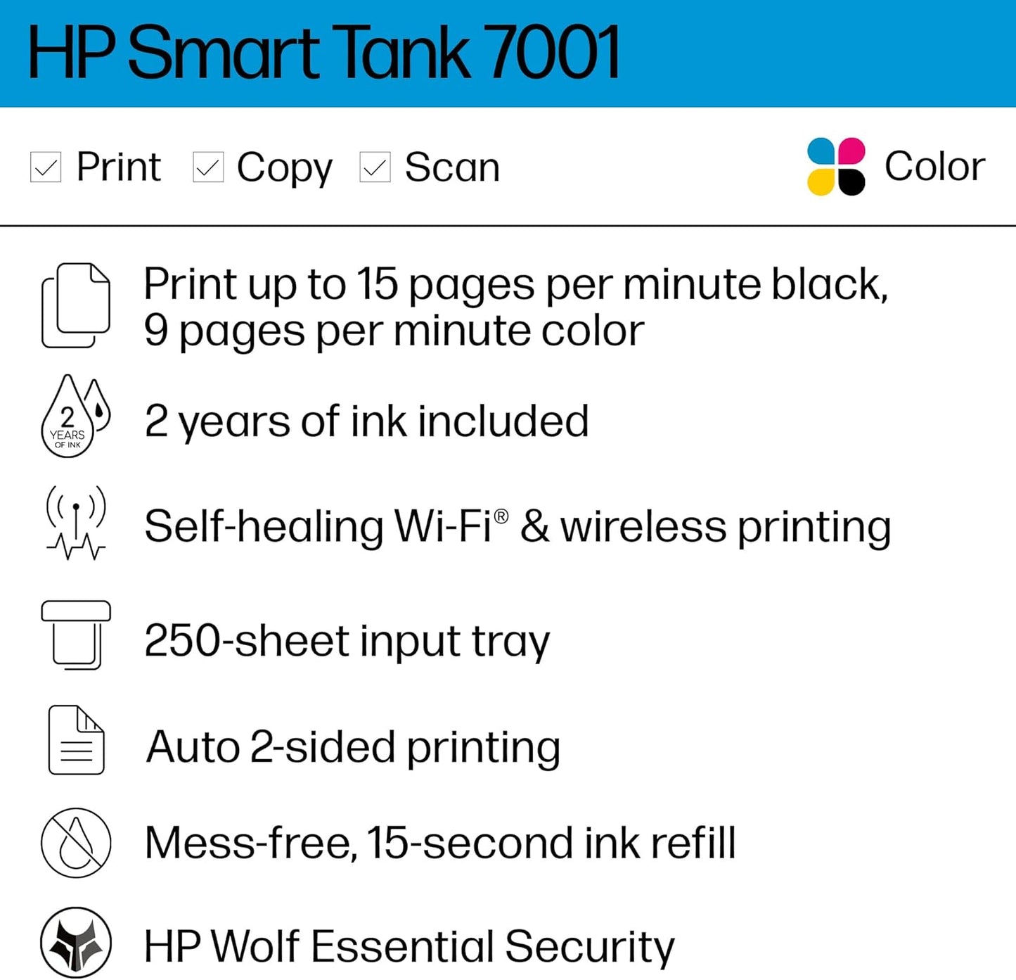 HP Smart Tank 7001 Wireless All-in-One Printer