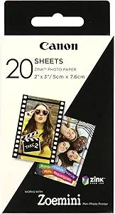 Canon 3214C002 Zink 2x3 Photo Paper 20 Sheets