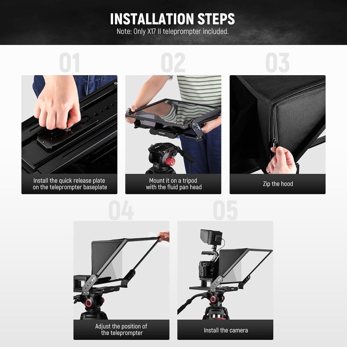 Neewer X17 II 17" Teleprompter with Remote & APP Control