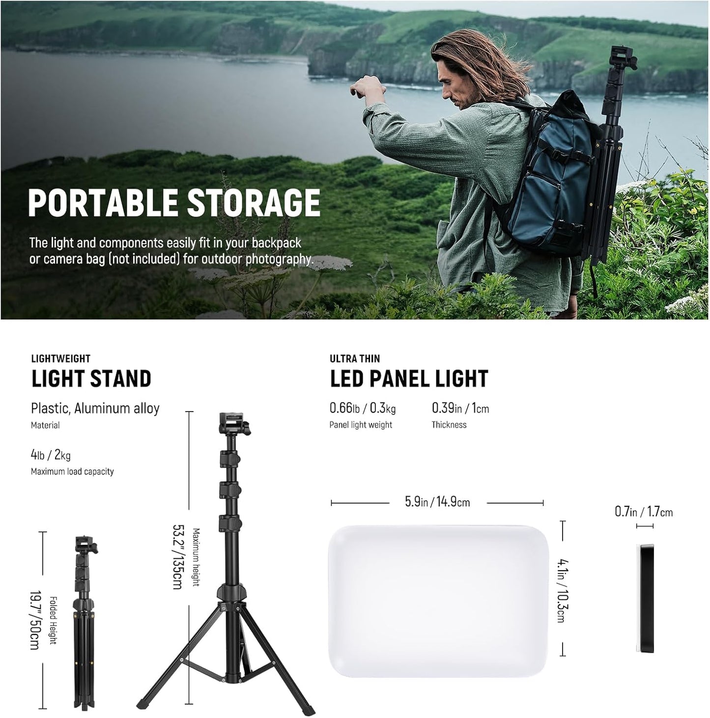 Neewer 10104872 LED Video Light Panel Kit with Stands