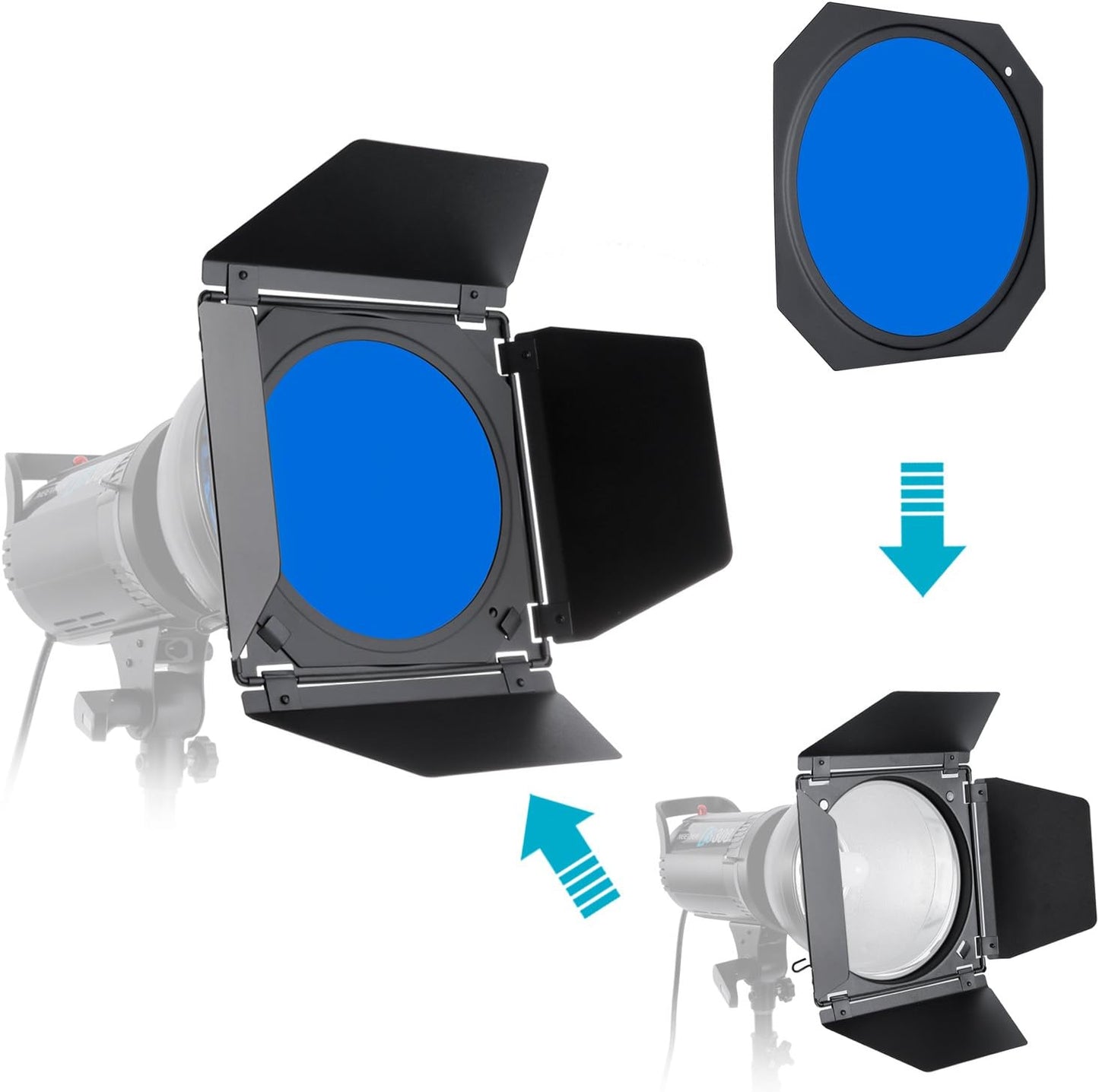 Neewer Barn Door Honeycomb Grid Gel Kit for Alienbees