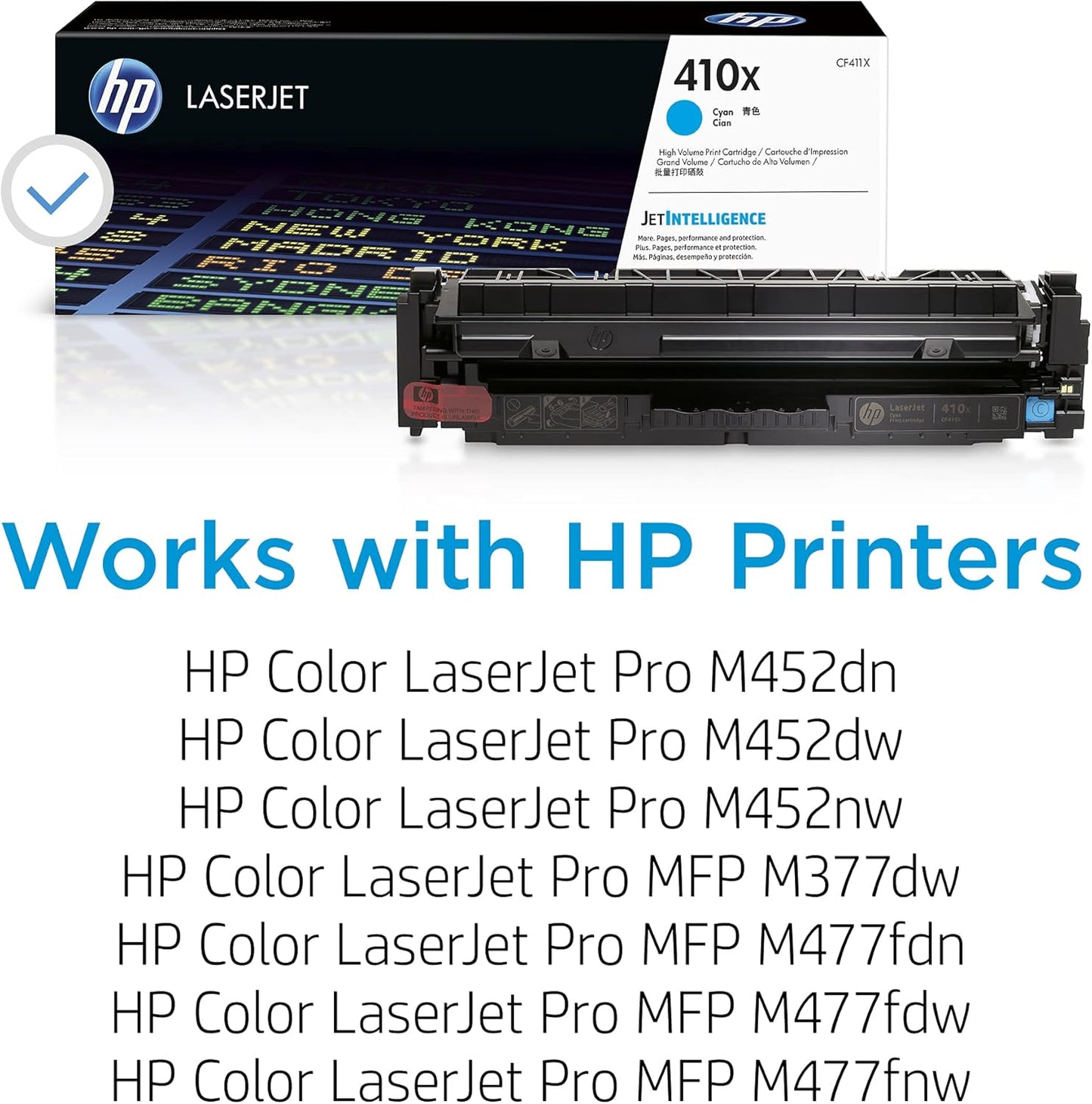 HP CF411X 410X Cyan High-Yield Toner Cartridge