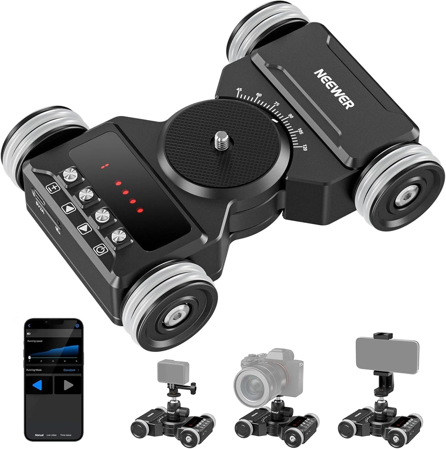 Neewer 10102645 Motorized Camera Dolly with App Control