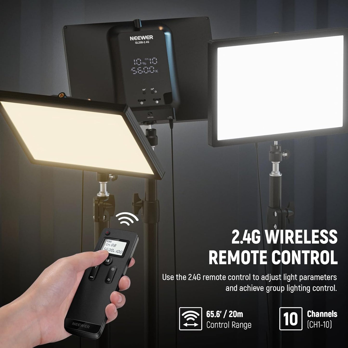 Neewer GL25B 12.9" Streaming Key Light with Remote