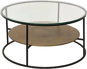 Misc Modern Glass Top Coffee Table Shelf