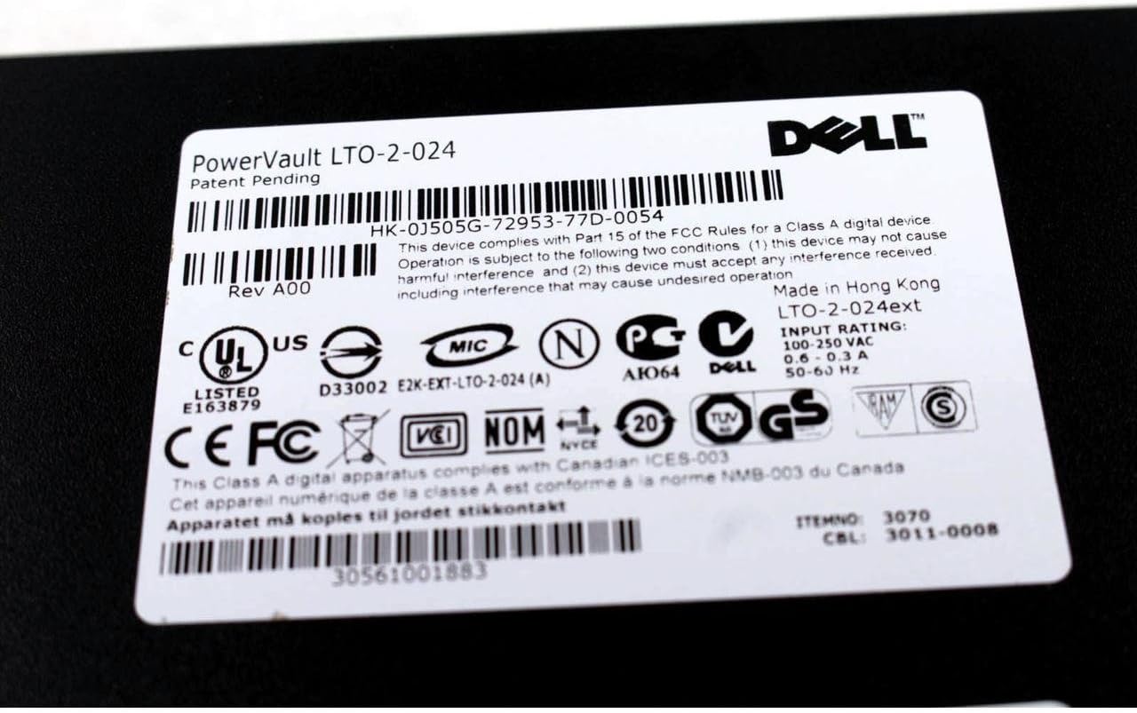 Dell J505G PowerVault LTO-2-024 Tape Drive SCSI External