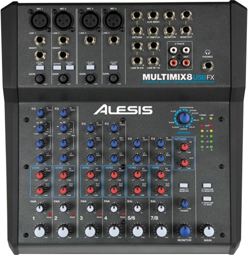 Alesis MultiMix 8 USB FX 8-Channel Compact Audio Mixer