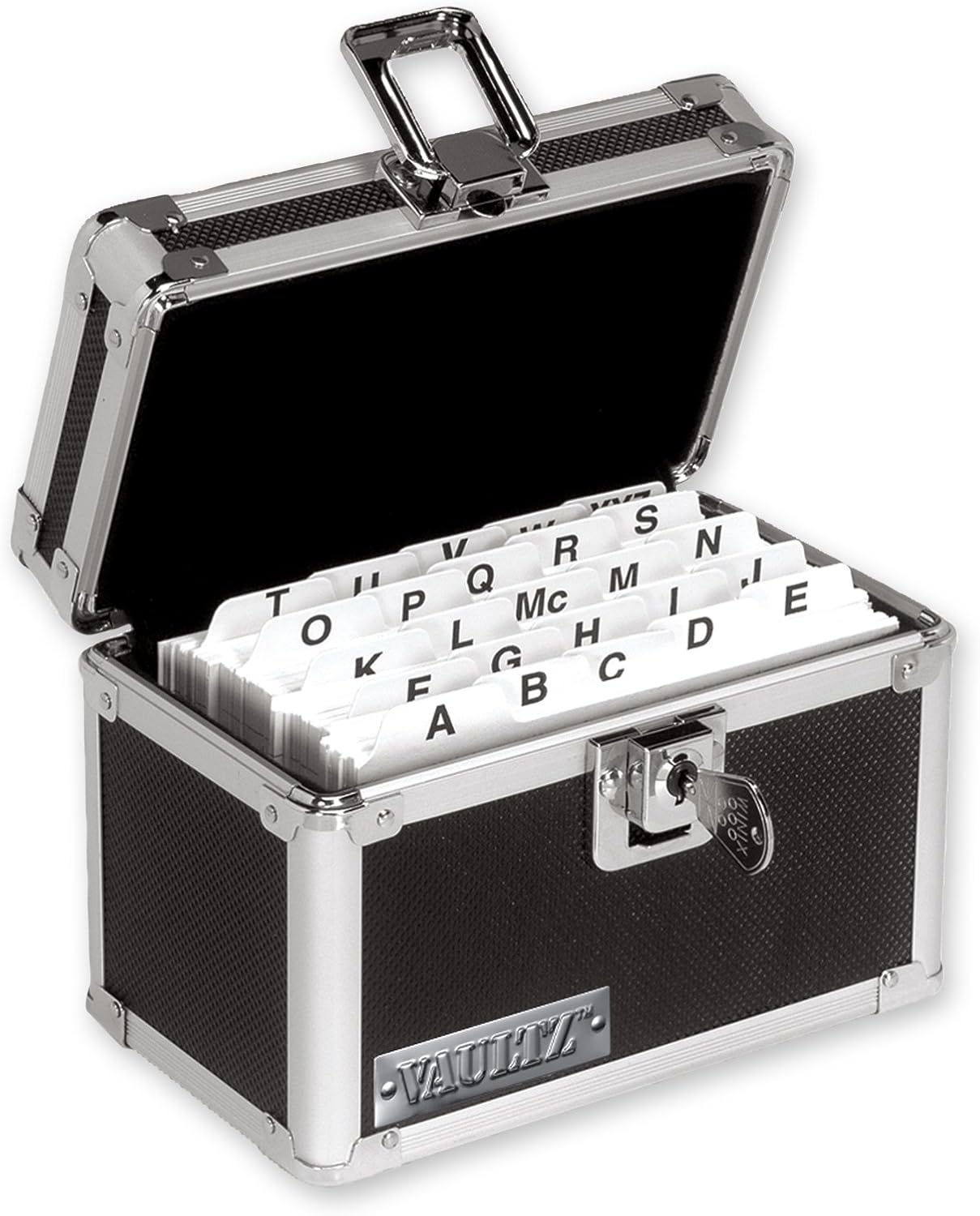 Vaultz VZ01169 Locking Index Card File - 3x5, Black