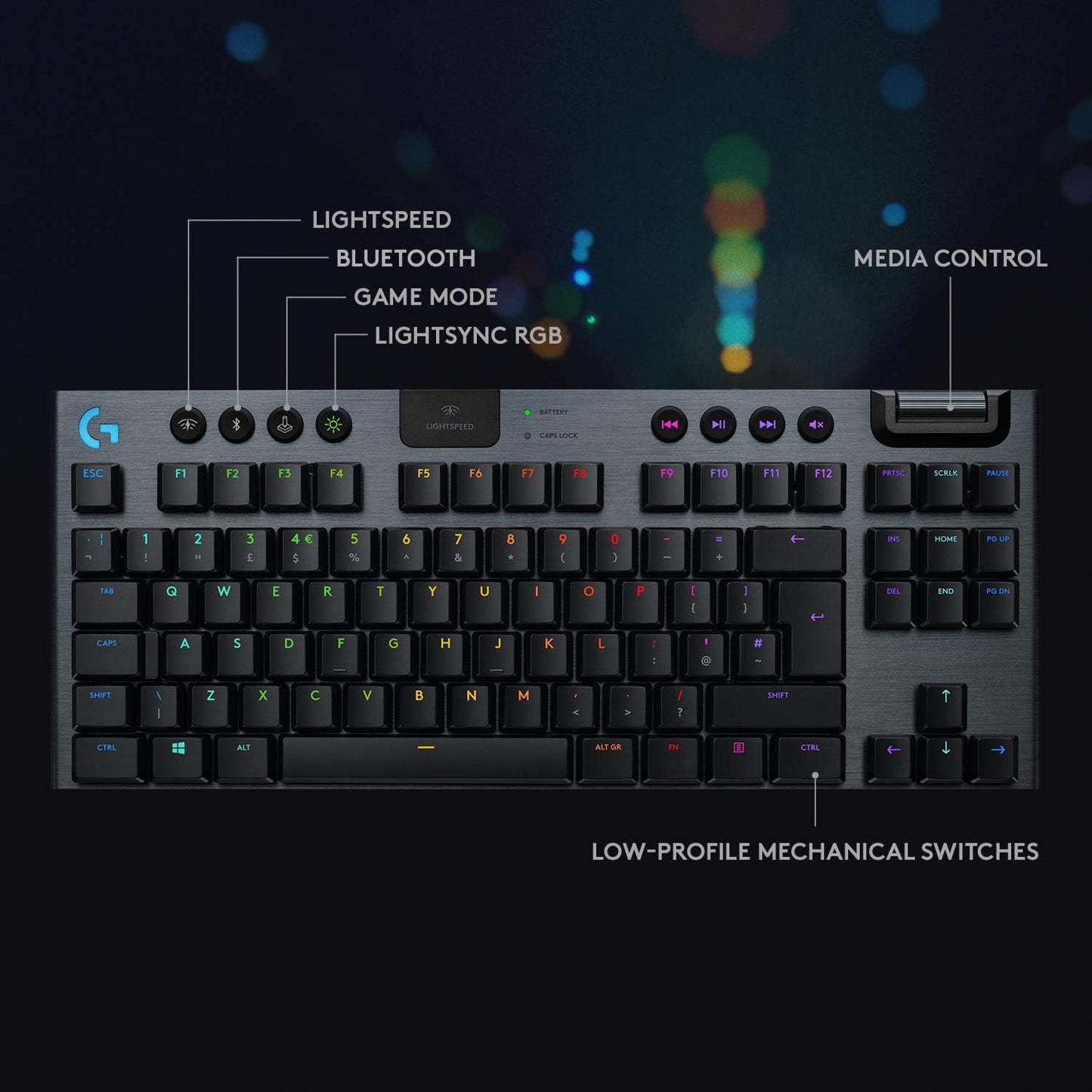 Logitech G915 Tenkeyless Lightspeed RGB Gaming Keyboard Renewed