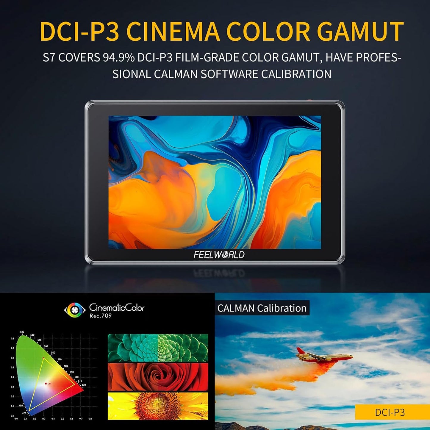 FEELWORLD S7-LY-JP-US 7" 1600nit Touchscreen 12G-SDI 4K HDMI Camera Monitor