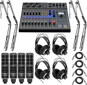 Zoom LiveTrak L-8 Digital Mixer Podcast Bundle