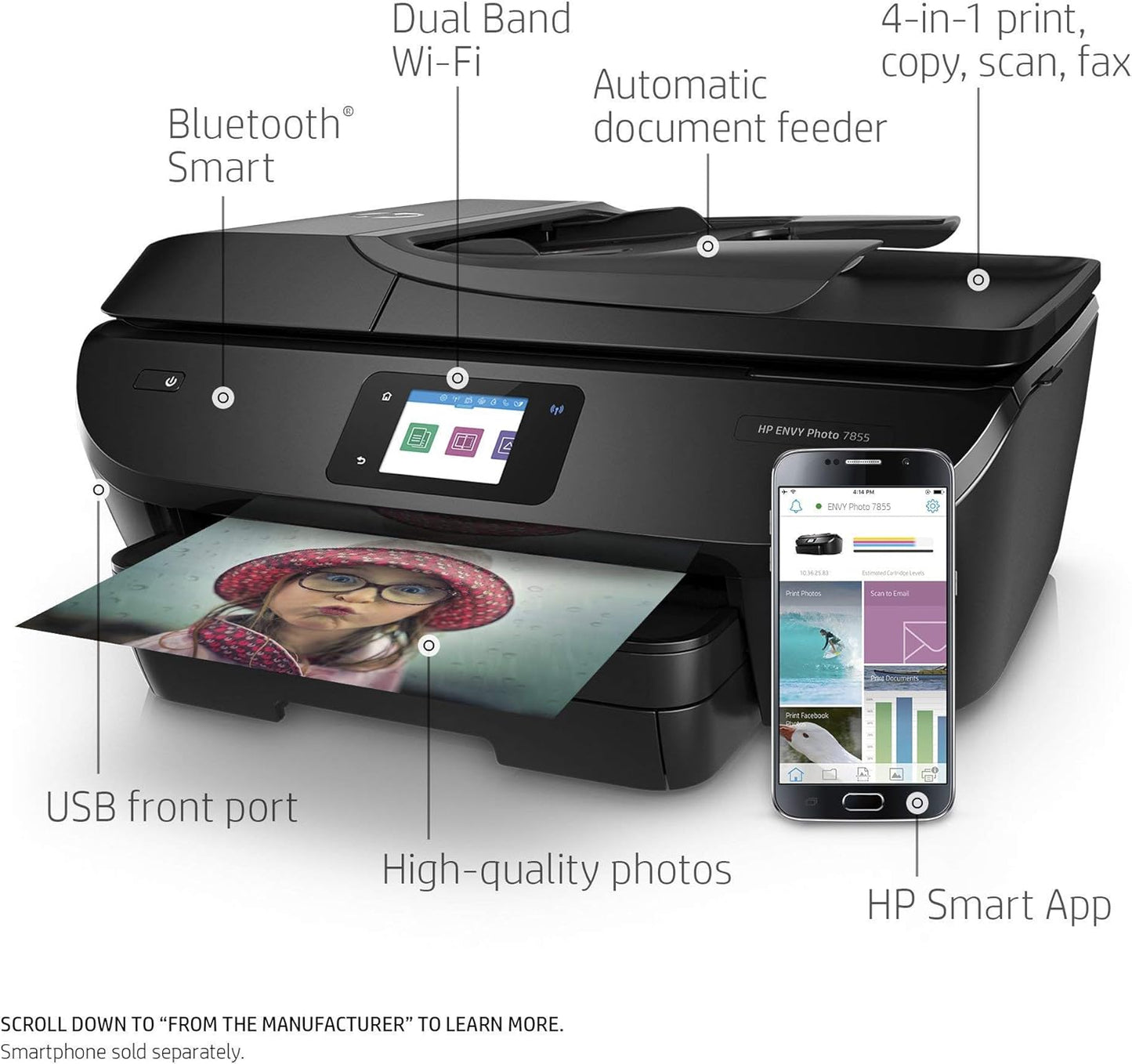 HP 7855 Envy Wireless Photo Printer (Renewed)