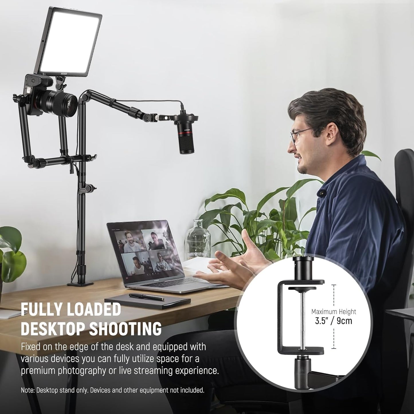 NEEWER 10102854 Overhead Camera Desk Mount Stand