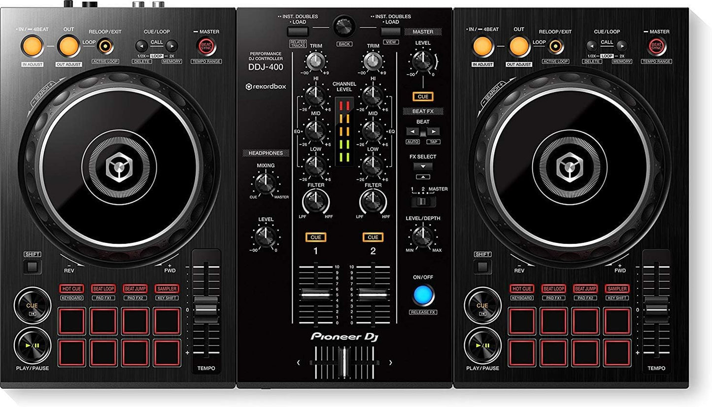 Pioneer DJ DDJ-400 Pro DJ Bundle with Speakers & Headphones